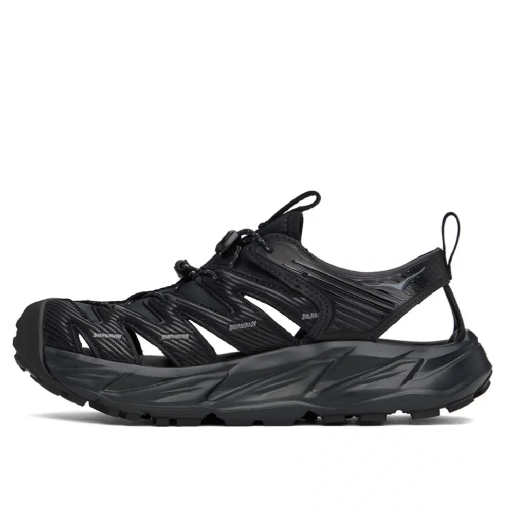 HOKA Black Hopara Sandals Size 11.5 - Picture 3 of 7